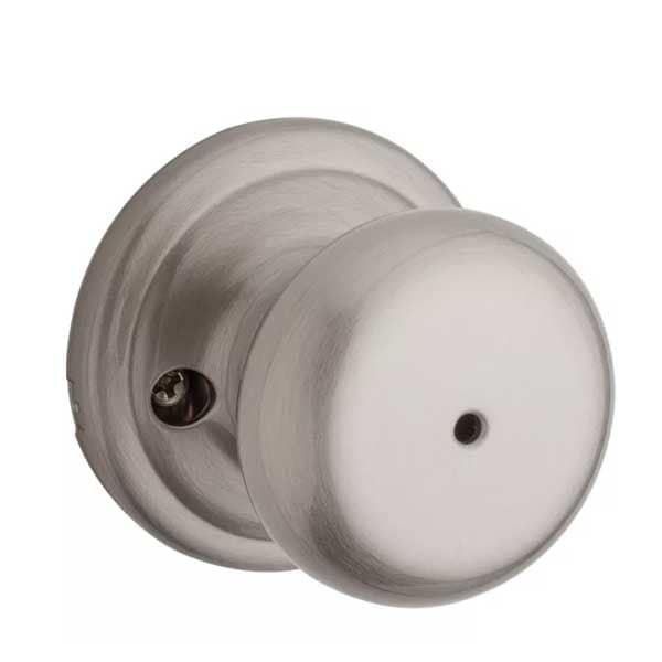 Kwikset: Hancock Privecy Door Knob with Round Rose  Satin Nickel